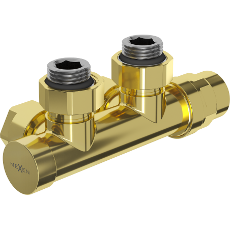 Mexen radiatoriaus vožtuvas, kampinis, Duplex, DN50, auksinis - W907-000-50