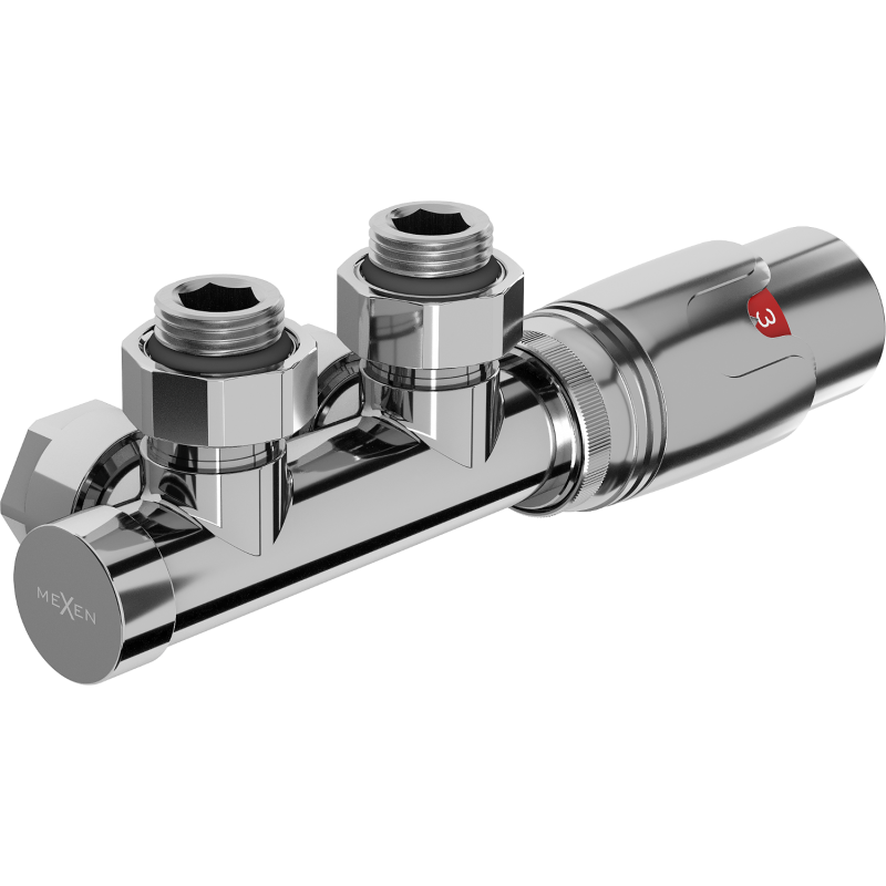 Mexen G00 termostatinis kampinis rinkinys, Duplex, DN50, chromas - W907-900-01