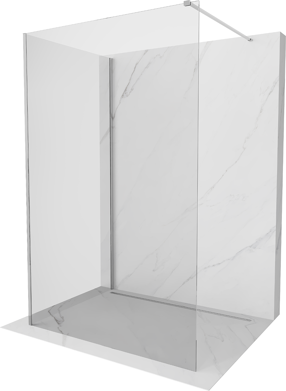 Mexen Kioto Walk-in dušo sienelė 140 x 85 cm, permatoma, chromuota - 800-140-212-01-00-085