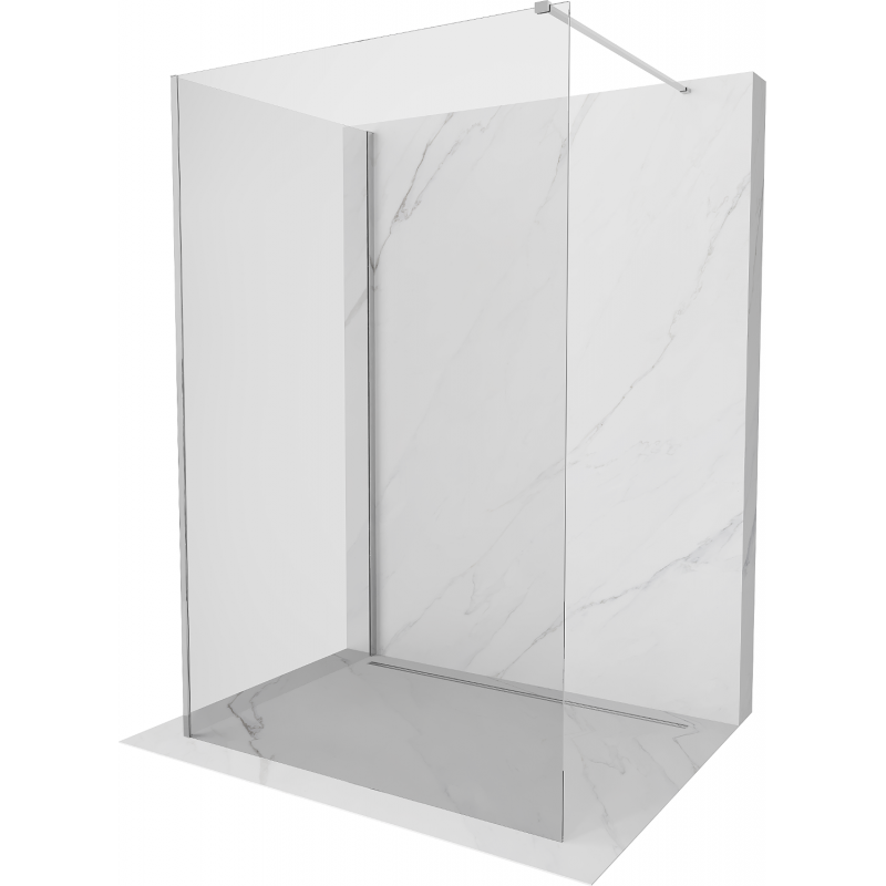 Mexen Kioto dušo pertvara Walk-in 130 x 85 cm, permatoma, chromuota - 800-130-212-01-00-085