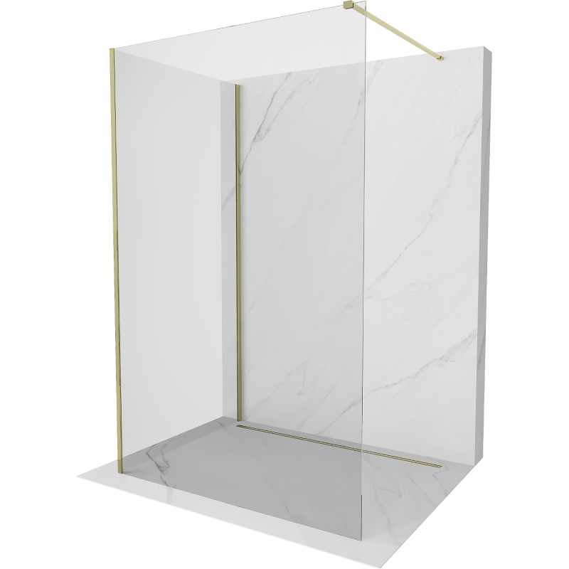 Mexen Kioto dušo siena Walk-in 130 x 85 cm, skaidrus, auksinis - 800-130-212-50-00-085