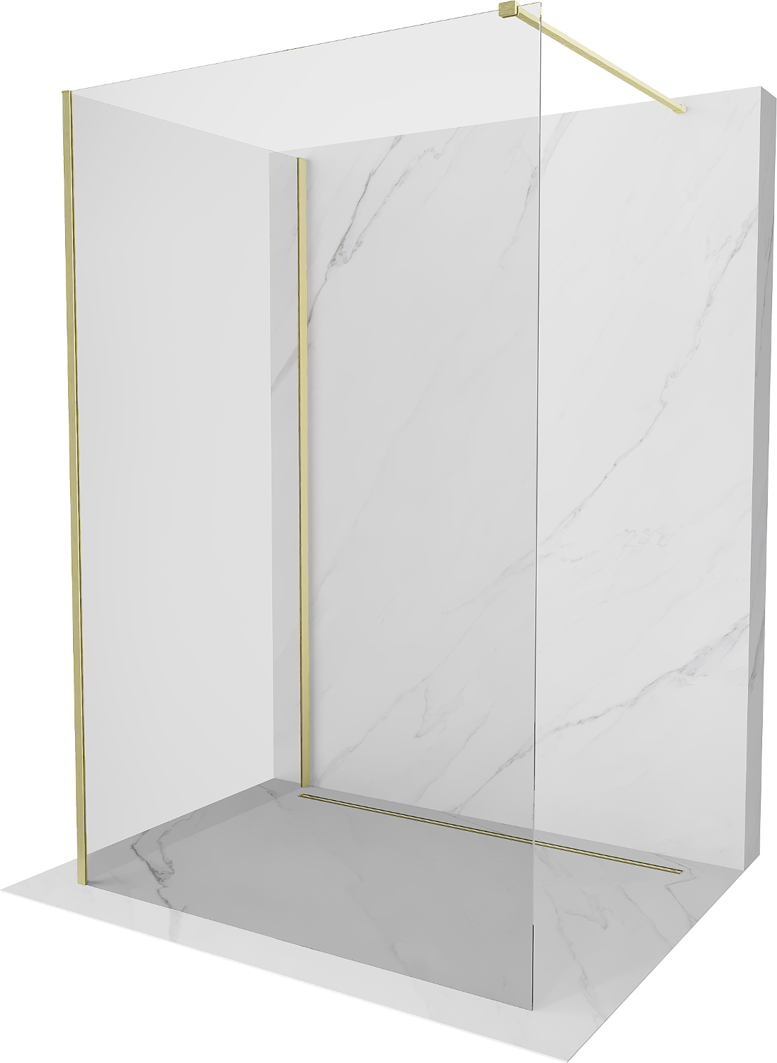 Mexen Kioto prausimosi siena Walk-in 130 x 90 cm, skaidrus, auksinis šlifuotas - 800-130-212-55-00-090