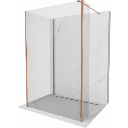 Mexen Kioto Walk-in dušo siena 130 x 80 x 30 cm, permatoma, rausva auksas - 800-130-080-221-60-00-030