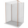 Mexen Kioto dušo siena Walk-in 130 x 105 x 40 cm, permatomas, rožinis auksas - 800-130-105-221-60-00-040