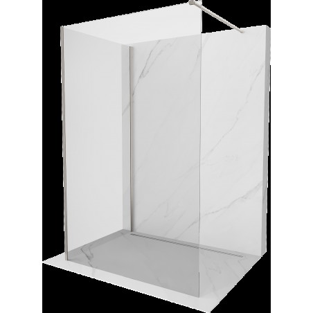 Mexen Kioto prausimosios sienelės Walk-in 125 x 120 cm, skaidrus, šlifuotas nikelis - 800-125-212-97-00-120