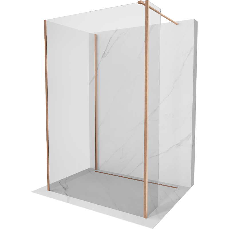 Mexen Kioto Walk-in dušo pertvara 120 x 80 x 40 cm, skaidri, šlifuota varis - 800-120-080-221-65-00-040