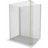 Mexen Kioto dušo siena Walk-in 135 x 90 x 40 cm, skaidri, auksinė - 800-135-090-221-50-00-040