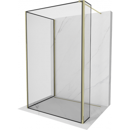 Mexen Kioto prausimosi siena Walk-in 140 x 110 x 40 cm, juodas raštas, auksinis - 800-140-110-221-50-70-040