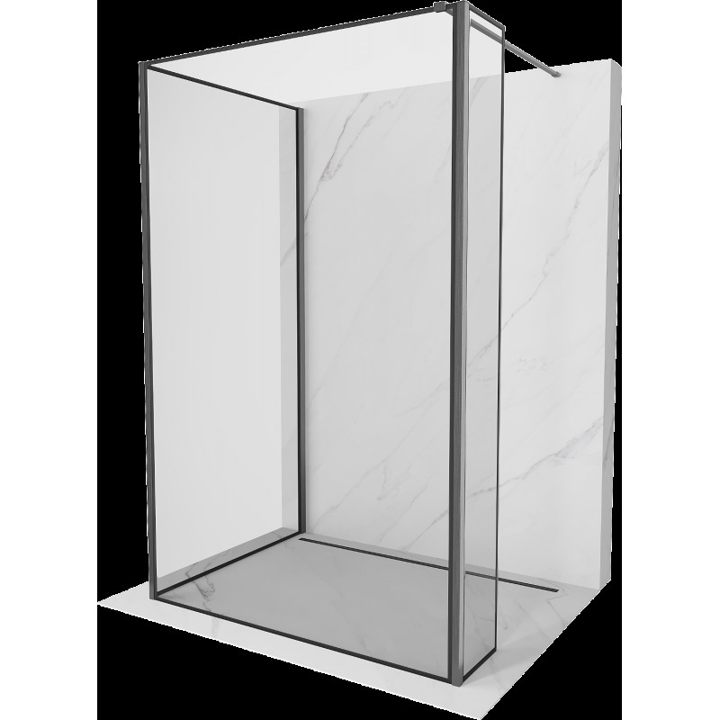 Mexen Kioto Walk-in dušo sienelė 120 x 70 x 30 cm, juodas raštas, pistoletų pilkas šlifuotas - 800-120-070-221-66-70-030