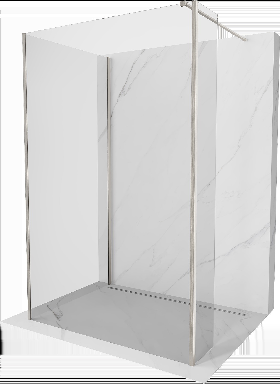 Mexen Kioto praustuvas Walk-in 90 x 70 x 30 cm, skaidrus, šlifuotas nikelis - 800-090-070-221-97-00-030