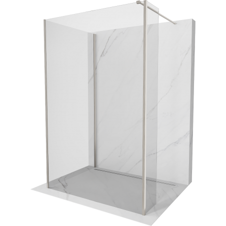 Mexen Kioto walk-in dušo pertvara 110 x 85 x 30 cm, permatoma, šlifuotas nikelis - 800-110-085-221-97-00-030