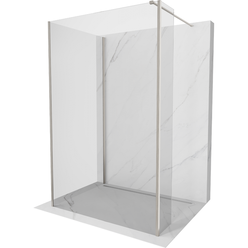 Mexen Kioto dušo siena Walk-in 120 x 100 x 30 cm, skaidrus, šlifuotas niklis - 800-120-100-221-97-00-030