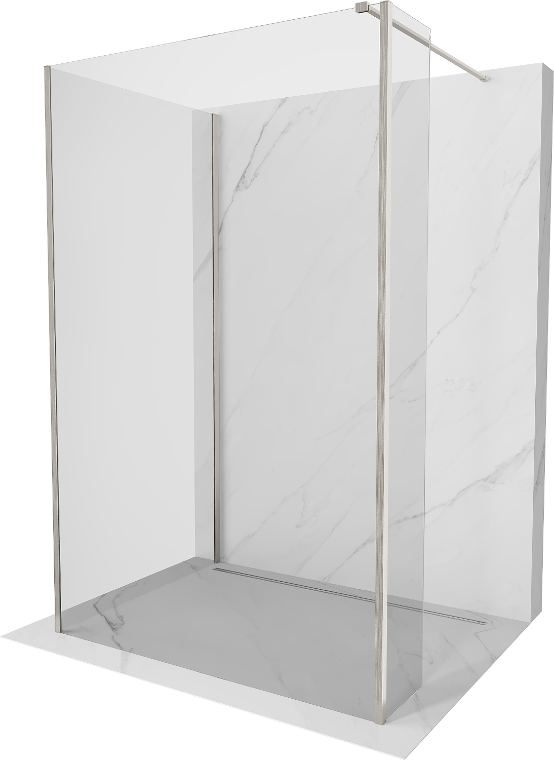 Mexen Kioto dušo siena Walk-in 120 x 100 x 30 cm, skaidrus, šlifuotas niklis - 800-120-100-221-97-00-030