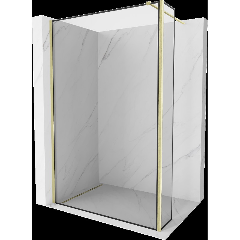 Mexen Kioto dušo siena Walk-in 90 x 40 cm, juodas modelis, auksinė šukos - 800-090-212-55-70-040