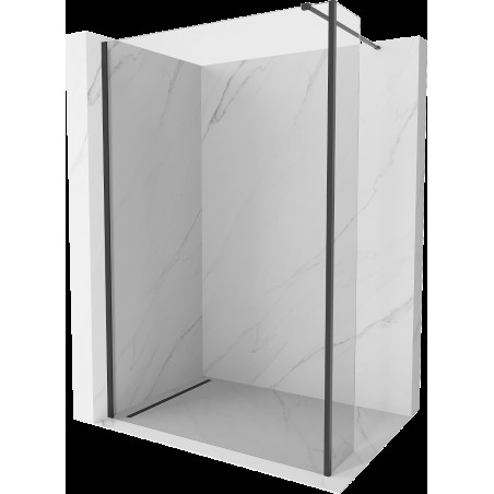 Mexen Kioto dušo siena Walk-in 140 x 30 cm, skaidri, juoda - 800-140-212-70-00-030