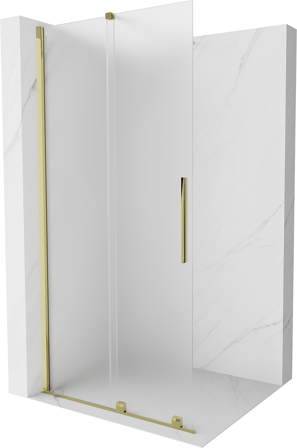 Mexen Velar slenkstinė praustuvinė sistema Walk-in 80 x 200 cm, matinė 8 mm, auksinė - 871-080-000-33-50