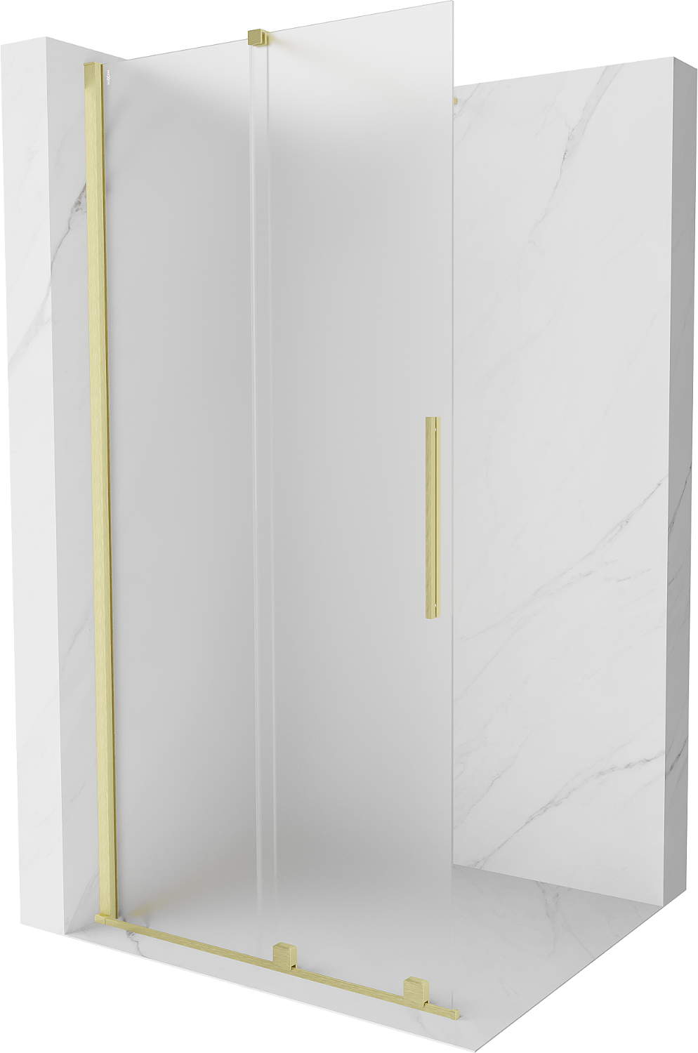 Mexen Velar pritraukia vonios kambario pertvara Walk-in 80 x 200 cm, matinė 8 mm, švelni auksinė - 871-080-000-33-55