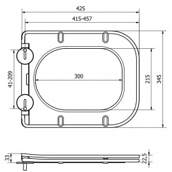 Mexen lėtai nusileidžianti slim tipo sėdynė, Duroplastas, Juoda - 39060185