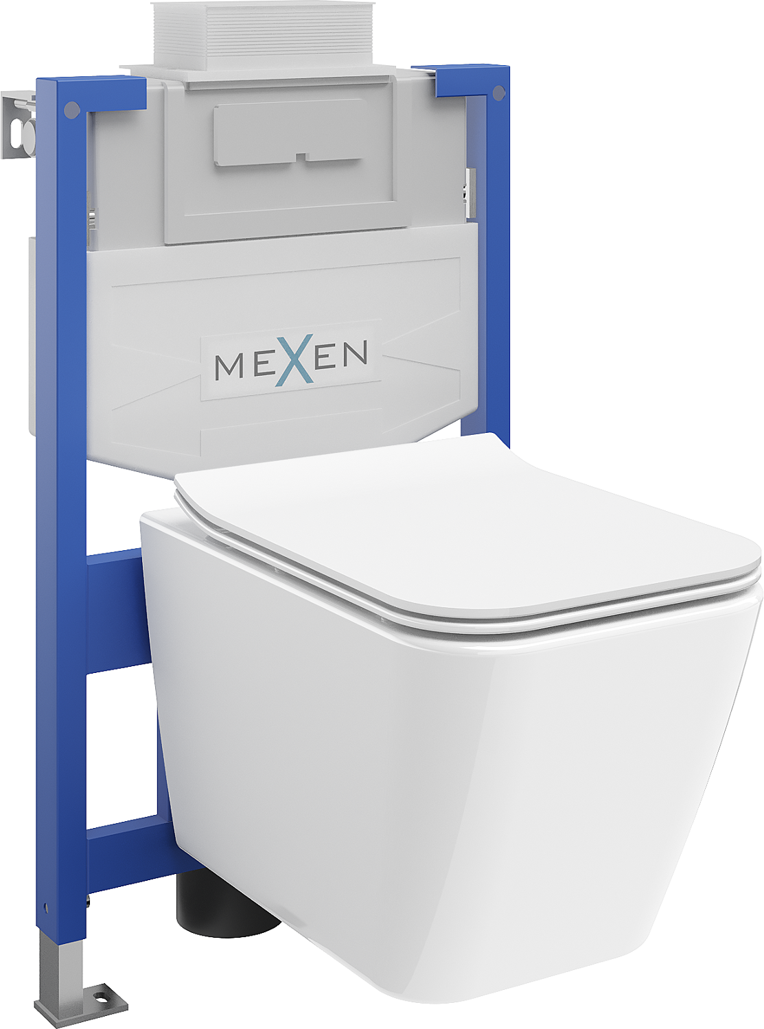 Mexen WC potinkinis komplektas Felix XS-U stovas su klozetu Cube ir lėtai nusileidžiančia sėdyne, Balta - 68530924000