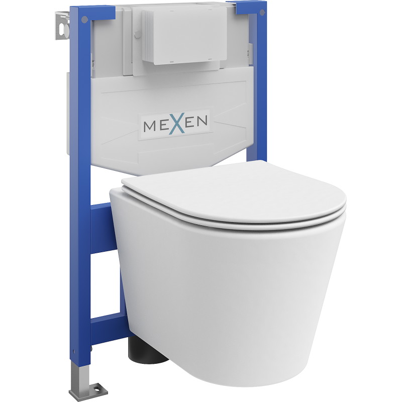 Mexen WC potinkinis komplektas Felix XS-F stovas su klozetu Rico ir lėtai nusileidžiančia sėdyne, Balta mat - 68030724001